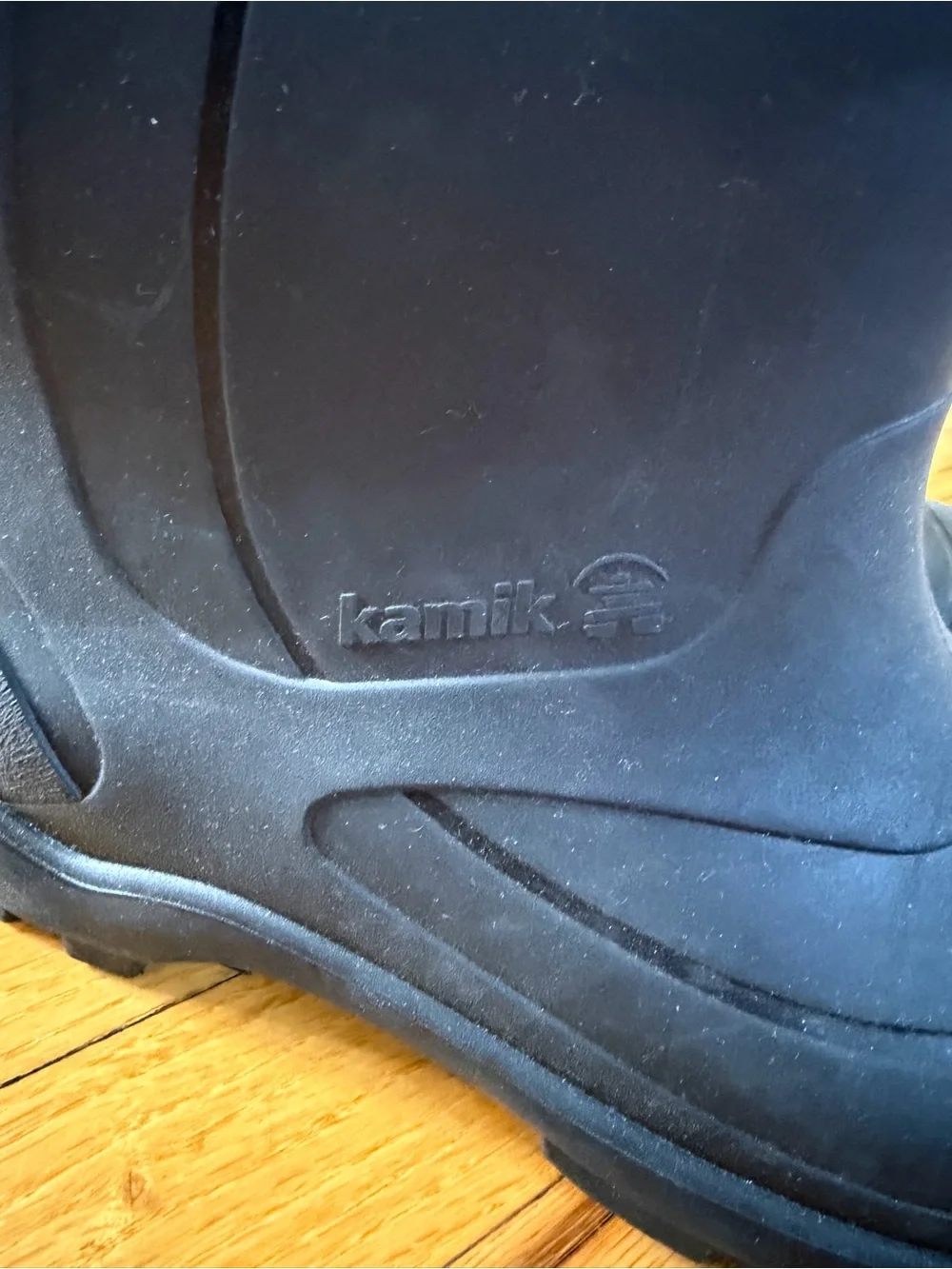 Kamik Black Kids Waterproof Rain & Snow Boots with Drawstring Cuff